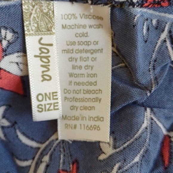 Japna One‎ Size Kimono Bohemian Blue Floral Coverup - Picture 7 of 8